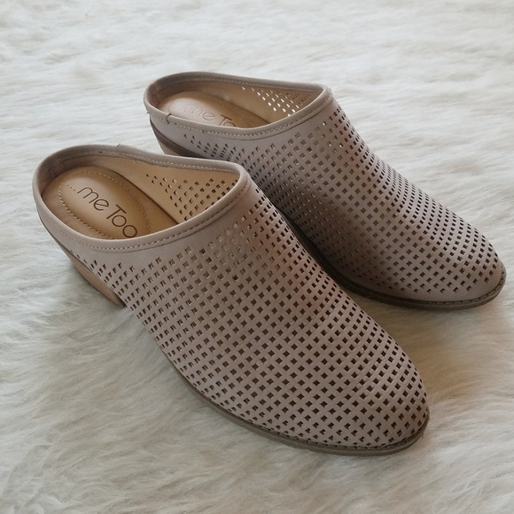 me too zara perforated leather mules